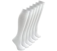 Undercover Ltd 6 Pairs Knee High Cotton Rich School Socks White 12-3