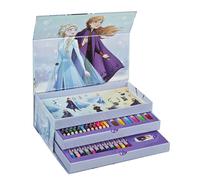 Undercover - Mallette de coloriage La Reine des Neiges 44 pièces - Kit créatif pour enfants avec 3 compartiments pleins de plaisir à colorier - Crayons de couleur poster, autocollants - Pour enfants à