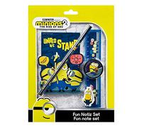 Undercover MNIO0214 Série Minions Set de Notes 5 pièces avec Crayon, Gomme, Taille-Crayon, règle et Bloc-Notes en Forme de Motif