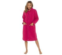 Undercover Peignoir zippé en polaire douce pour femme avec bordure en satin Rose violet bleu lilas et rose, Bordeaux (col), 10-12