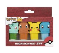 Undercover - Set de surligneurs Pokémon - 4 surligneurs avec Figurines Pokémon - Marqueurs de Couleur pour marquer et surligner - Idéal pour l’école, Les études et Les Notes