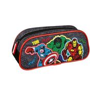 Undercover Trousse Avengers pour garçon - Personnalisée avec nom - Trousse de super-héros avec contenu de stylos - Trousse d'école primaire pour enfants, Trousse Avengers noire, Einheitsgröße, Trousse