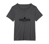 Underdog Mentality : Got That Dog in Me Motivational Spirit T-Shirt, Femme Grandes Tailles, Chiné Foncé, 5X