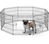 UNDERDOG Parc Pliable à 8 Panneaux pour Chiens/Chiots/Chats et Lapins - Idéal pour Une Utilisation en intérieur/extérieur - 61 cm - Argenté