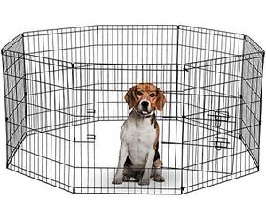 UNDERDOG Parc Pliable à 8 Panneaux pour Chiens/Chiots/Chats et Lapins - Idéal pour Une Utilisation en intérieur/extérieur - 76 cm - Noir