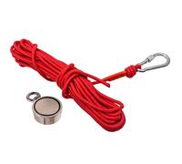 Underwater Fishing Magnet Kit 120kg,Diameter 26mm With Eye-Bolt+10m Rope Red