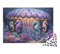Underwater Jellyfish Carousel Puzzle 1000 Pièces Educa Jouet en Bois Divertissement Créatif Décoration Intérieure Jeu Éducatif Challenge Toy Adultes Et Enfants À Partir De 14 Ans 70x50cm/1000pcs