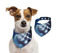 Underwater World Bandana d'été pour chien, bandana d'été lavable et réglable en forme de coquillage pour chiens de taille moyenne et grande taille