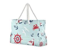 Underwater World Grand sac de travail robuste avec poches latérales Porte-gobelets sur le côté Rouge et bleu