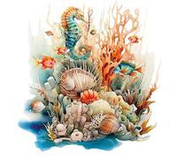 Underwater World Toilet Lid Stickers - Decorative Bathroom Wall Decals | PVC Material, 30x30cm Size, 27g Lightweight Home Accessories for Shopping Malls Hotels Schools Family