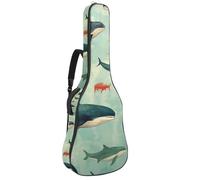 Underwater World Whale Group Sac pour guitare acoustique avec 2 poches, bandoulière réglable et crochet arrière, convient pour guitares électriques, basses et guitares classiques, Underwater World
