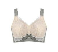 Underwear Women Thin Adjustable Pair Breast Anti-Sag 200 pounds Large Size Gathering No Underwire Bra Big Chest Small(34,Green,Color 06)