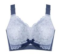 Underwear Women Thin Adjustable Pair Breast Anti-Sag 200 pounds Large Size Gathering No Underwire Bra Big Chest Small(38,Sky-Blue,Color 06)