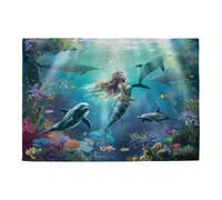 Underworld Lot de 1 set de table sirène lavable antidérapant résistant à la chaleur pour table de cuisine et salle à manger 45,7 x 30,5 cm