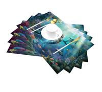 Underworld Lot de 4 sets de table sirène lavables en PVC antidérapant et résistant à la chaleur pour table de salle à manger de cuisine, restaurant, 45,7 x 30,5 cm