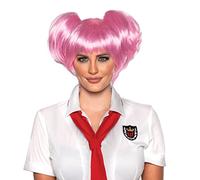 UNDERWRAPS Perruque Anime Rose - Perruque courte Bobcat Anime Anime Costume d'Halloween pour femme, Powergirl Rose Cosplay Perruques pour filles, perruque anime mignonne et douce, taille unique