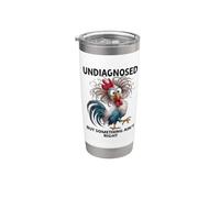 Undiagnosed But Something Aint Right Women Funny Chicken Mom Gobelet isotherme en acier inoxydable double paroi