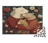 Une Adorable Famille d'ours blottis Les UNS Contre Les Autres 1000pcs (75x50cm) Puzzle pour Adultes -,Jouet De DIY