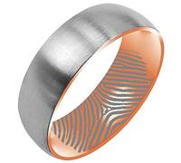 Une alliance. Une bague éternelle. Une bague de fiançailles Bague en titane gravée par empreinte digitale alliance finition brossée mate argent or rose 3 mm 5 mm 7 mm largeur plusieurs tailles (5 mm