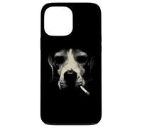 Une Ambiance Urbaine surréaliste en Forme de félin Qui Fume Un Visage de Chat Coque pour iPhone 13 Pro Max