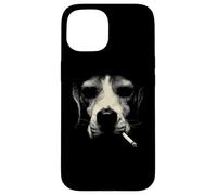 Une Ambiance Urbaine surréaliste en Forme de félin Qui Fume Un Visage de Chat Coque pour iPhone 15