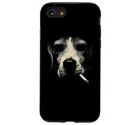 Une Ambiance Urbaine surréaliste en Forme de félin Qui Fume Un Visage de Chat Coque pour iPhone SE (2020) / 7/8