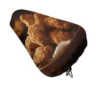 Une assiette de poulet frit housse de siège de vélo hydrofuge, coussin de selle de vélo avec cordon de serrage, housse de pluie, neige et poussière pour vélo de ville, montagne, vélo de route
