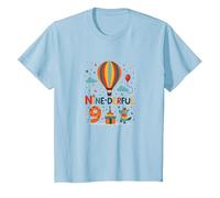 Une Aventure d'anniversaire de Neuf Jours pour la célébration des Enfants T-Shirt, Enfant, Bleu Céleste, 4 Ans