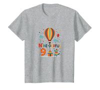 Une Aventure d'anniversaire de Neuf Jours pour la célébration des Enfants T-Shirt, Enfant, Gris Chiné, 12 Ans