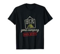Une aventure de camping hors du bureau, Back Never Campfire Design T-Shirt