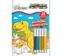 Une aventure Dinop colorée. J'aime les dinosaures. Pages à colorier numérotées