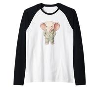 Une aventure endormie avec cet éléphant en pyjama Manche Raglan