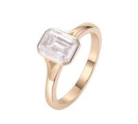 Une Bague de Fiançailles Alliance 18 Carats Or Moissanite Solitaire Simple Taille Mesdames pour Épouse Fête Des Mères Bijoux