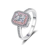 Une Bague de Fiançailles, Bague de Promesse Argent Sertissage à 4 Griffes avec Moissanite de 1 Carat Argent 925 Taille 57.5