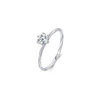 Une Bague de Fiançailles, Bague pour Femme Argent Bague Torsadée avec Solitaire À Six Griffes Argent 925 Taille 49