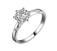 Une Bague de Mariage Alliance Femme 64 Argent Or Blanc 9 Carats Moissanite avec Pierre Précieuse de 2 Carats Taille Mère pour Lesbienne Saint-Valentin Bijoux
