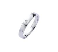Une Bague de Mariage Bague Fiancaille Diamant Femme Argent Or Blanc 14 Carats Au585 avec 0,03 CT de Diamant Taille Solide Non Plaqué Simple pour Mesdames Saint Valentin Bijoux