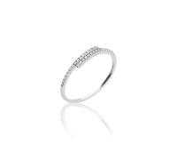 Une Bague de Mariage Bague Mariage Diamant Or Blanc 9 Carats Diamant Rond à Simple Rangée de 0,09 CT Taille Solide Non Plaqué Populaire pour Épouse Anniversaire Bijoux