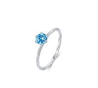 Une Bague de Mariage, Bague Unisexe Argent Solitaire Bleu À Six Griffes Argent 925 Taille 49