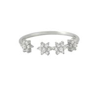 Une Bague de Mariage Bijoux Argent Graver Blanc Or Blanc 14K Au585 de Forme Ronde Moissanite Taille 61.5 pour Mère Mesdames