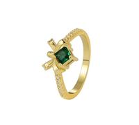 Une Bague de Mariage Or 18 Carats Femme Bague Au750 Émeraude Créée en Laboratoire Nœud Papillon Taille Lesbienne pour Lesbienne Anniversaire Bijoux