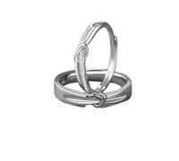 Une Bague en Argent Homme, Alliance Homme Mariage Nœud d'amour Argent 925 Ajustable
