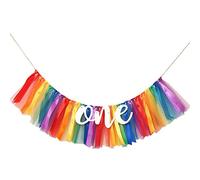 Une bannière de chaise haute, Banner Banner pour le 1er anniversaire - Chair en haute pour la première décoration d'anniversaire, Tulle Garland