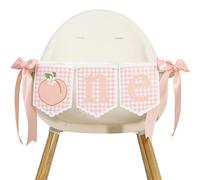 Une bannière de chaise haute Sweet Peach - Décorations de premier anniversaire de petite princesse, accessoires photo de fête sur le thème des fruits sucrés, guirlande de chaise haute de 1er