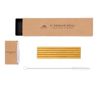 Une barre au-dessus des pailles de cocktails courts en metal en or ensemble de pailles en metal courtes ensembles avec un sac en toute securite p