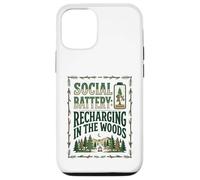 Une Batterie Sociale se rechargeant dans Les Bois, œuvre d'art de Camping Amusante Coque pour iPhone 12/12 Pro