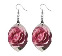 Une belle boucle d'oreille en bois en forme de fleur pour femme, bijoux vintage élégants en bois, boucles d'oreilles légères pour mariage, fête, cadeau de bijoux au quotidien, Apricot shaped, Bois
