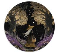 Une Belle sorcière se promène dans Une forêt de Lavande parsemée d'étoiles 1000pcs (67.5x67.5cm) Puzzles Adaptés Aux Adultes Et Aux Personnes Âgées De 14 Ans Et Plus