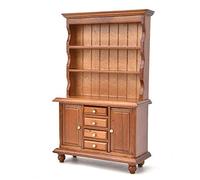 Une Bibliothèque à l'échelle 1:12, Une étagère en Bois en Forme de Poupée, Un Modèle de Jouet avec 4 Tiroirs pour Enfants (Brown)