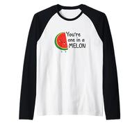 Une Blague Humoristique sur la pastèque Kawai One in a Melon Manche Raglan